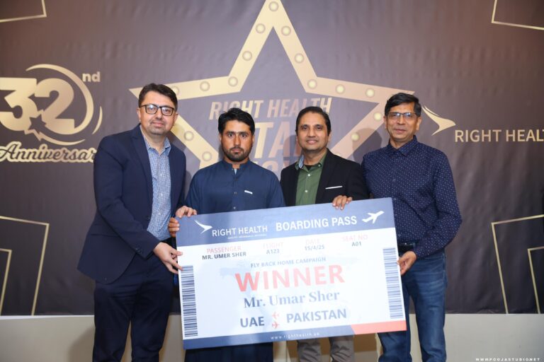 Mr. Umar Sher - Pakistan - Winner for the Right Health Ramadan Fly Back Home Campaign 2025